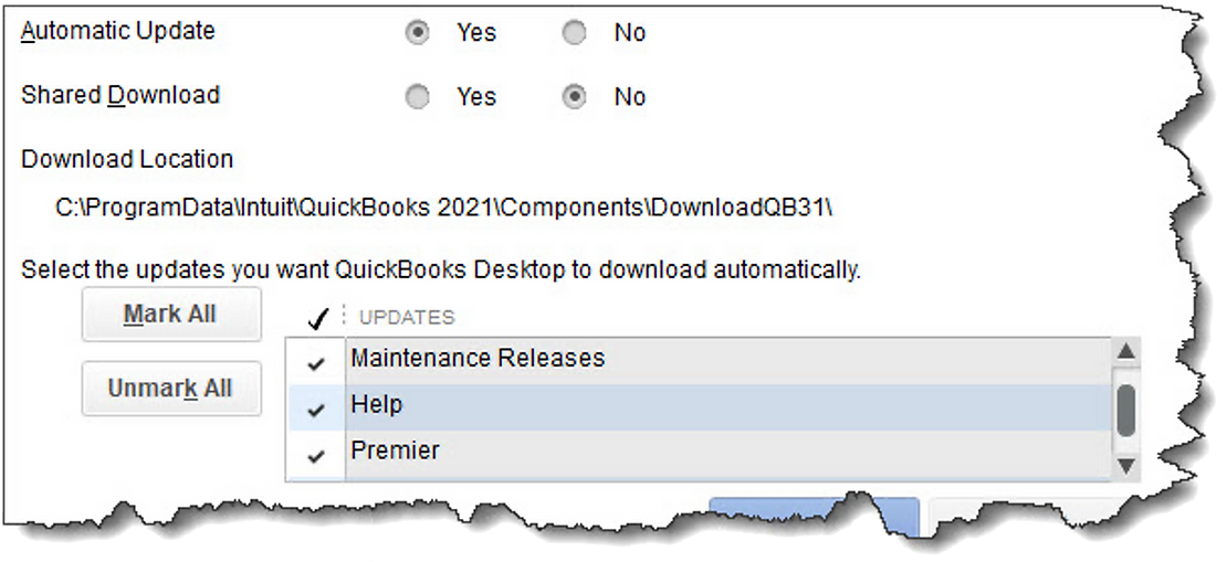quickbooks automatic updates