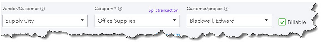 QBO transactions register